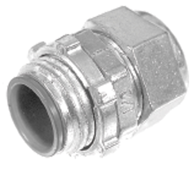 1 1/4 IN EMT CONNECTORS - COMPRESSION TYPE INSULATED THROAT - ZINC
