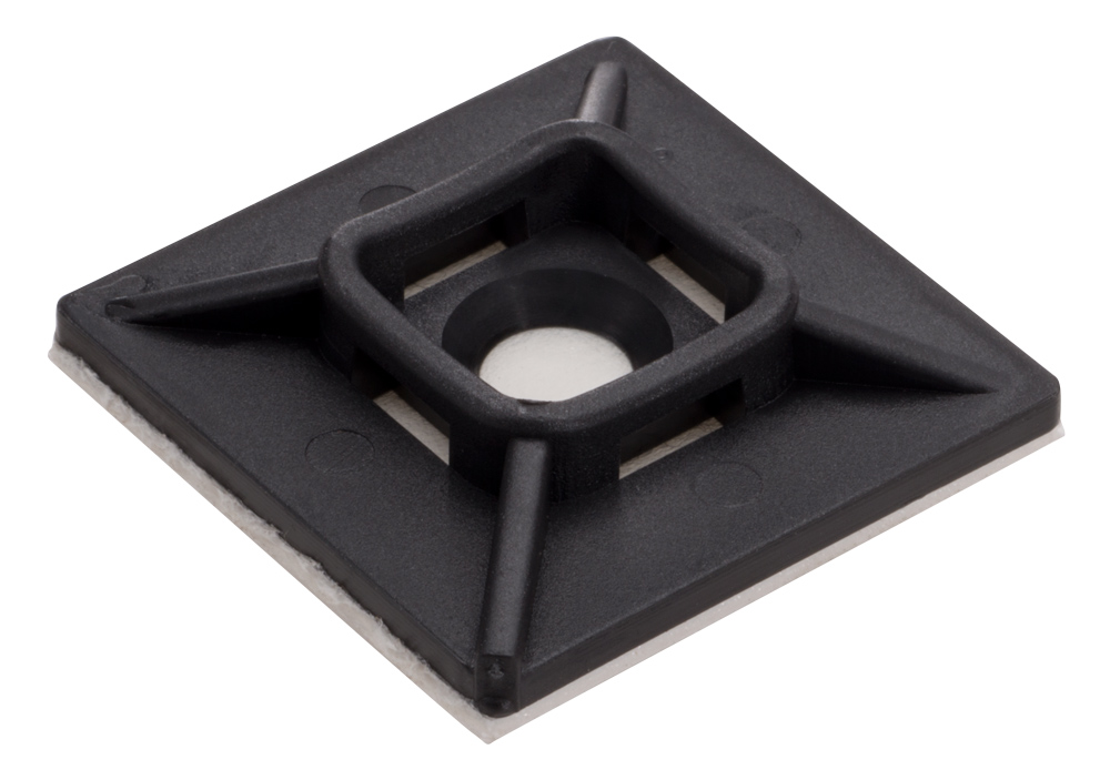 Black Nylon, 4-Way Screw Mount, Cable Tie Mounting Platforms