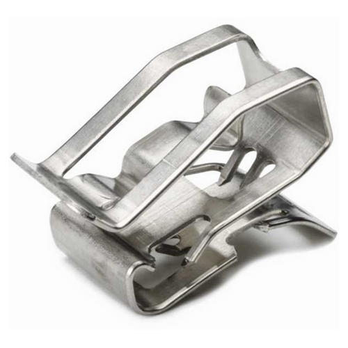 Product image for Hellermann Tyton 151-00982 0.95 x 0.5 Inch 304 Stainless Steel Round Solar Metal Edge Clip