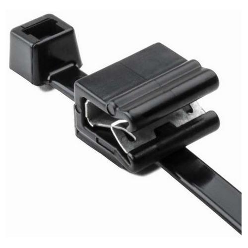 Product image for Hellermann Tyton 156-00589 Type EC5A 50 lb 7.9 Inch Length .04 - .12 Inch Panel Thickness Polyamide Cable Tie and Edge Clip