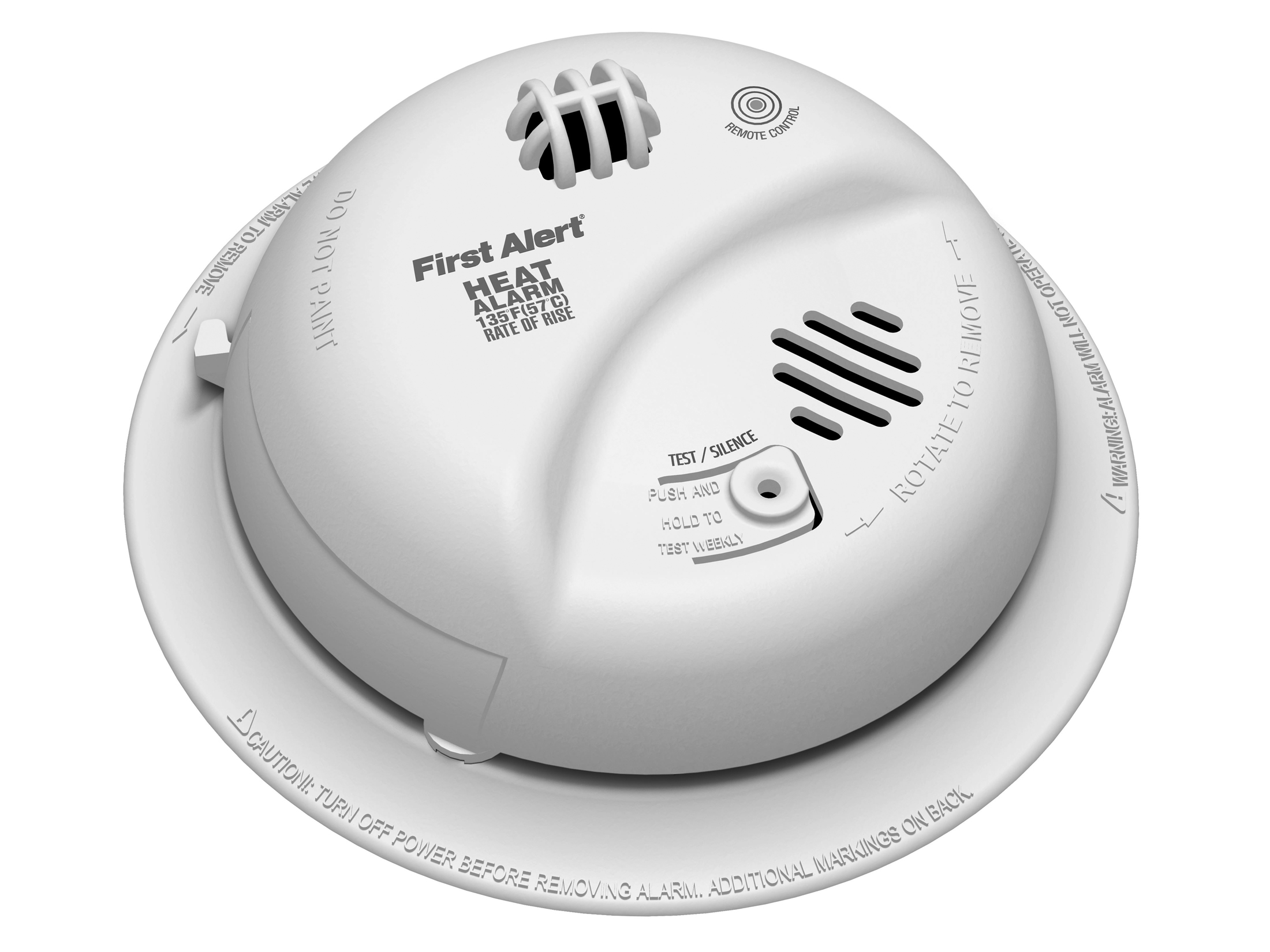 BRK HD6135FB HEAT DETECTOR 9V BATTERY BACKUP LATCHING LOW BATTERY SILENCE INTERCONNECTABLE