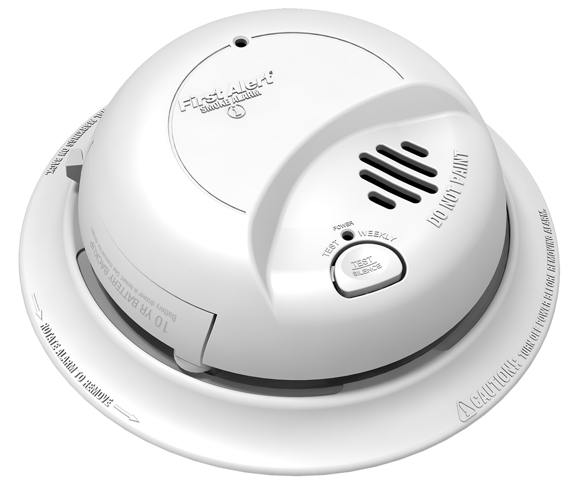 120V AC/DC Ionization Smoke Alarm with a 10YR Lithium Battery Back-up. The battery drawer is shipped pre-locked so battery will not be discarded prematurely. Under normal conditions you should not have to replace the battery for the life of the alarm.