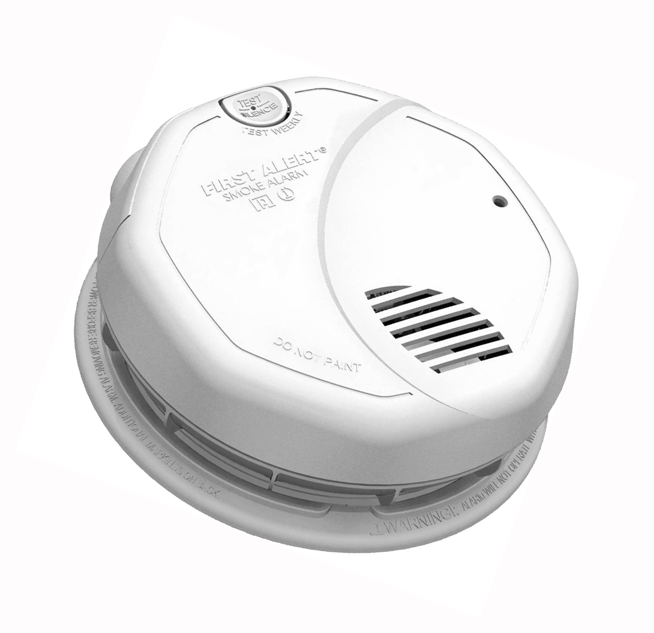 Hardwired Photo/Ion smoke alarm provides double protection for both flaming and smoldering fires.
