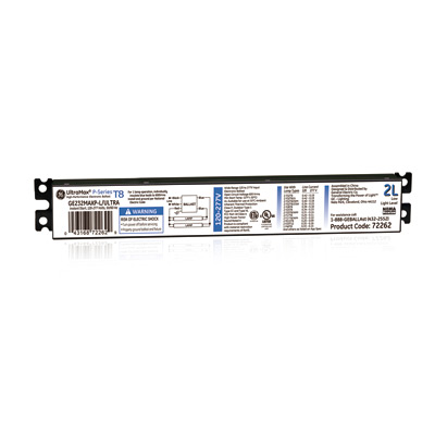 GE GE232MAX-L-ULTRA PC# 72262 2LAMP ULTRA MAX ELECTRONIC BALLAST 120/277 LOW .77 BALLAST FACTOR
