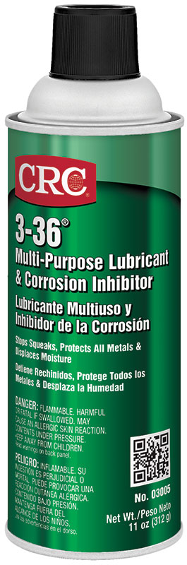 Product image for CRC 1003254 (03005) 3-36® Multi-Purpose Lubricant & Corrosion Inhibitor, 11 Wt Oz