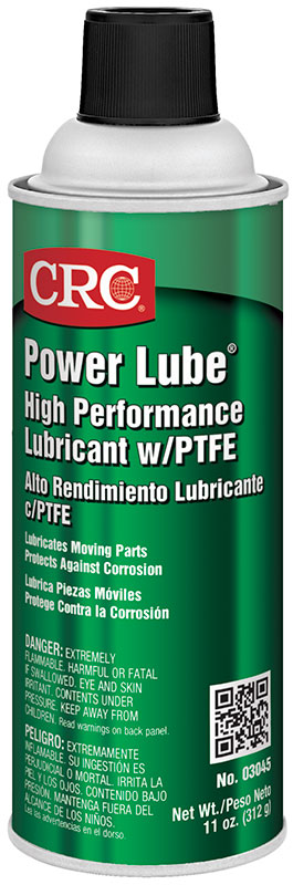 Product image for CRC 1003303 (03045) Power Lube Industrial High Performance Lubricant w/PTFE, 11 Wt Oz
