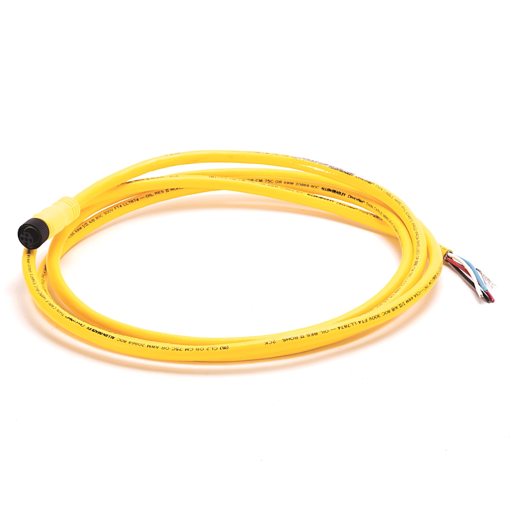 Product image for Allen-Bradley 1485R-P2R5-C 6.5 Foot Conductor to Straight Micro Female Pre-Terminated Thin Cable Cord Set