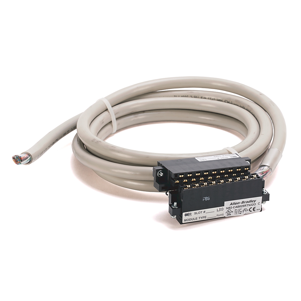 Product image for Allen-Bradley 1492-CAB025RTN32O Digital I/O Ready Cable Using Type RTN32O
