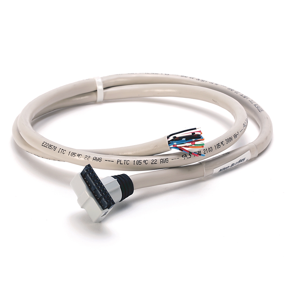 Product image for Allen-Bradley 1492-CABLE010P 1 m 300 Volt 22 AWG 20-Conductor Digital I/O Module Ready Cable