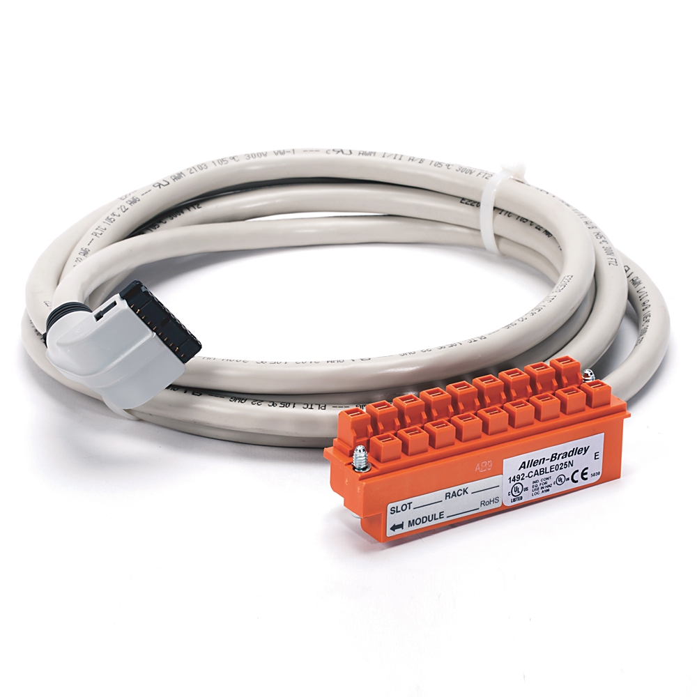 Product image for Allen-Bradley 1492-CABLE025N 2.5 m 300 Volt 22 AWG 20-Conductor Pre-Wired Digital Interface Cable