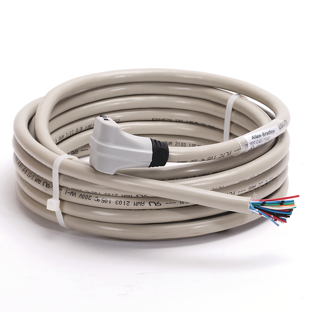 Product image for Allen-Bradley 1492-CABLE050P 5 m 300 Volt 22 AWG 20-Conductor Digital I/O Module Ready Cable