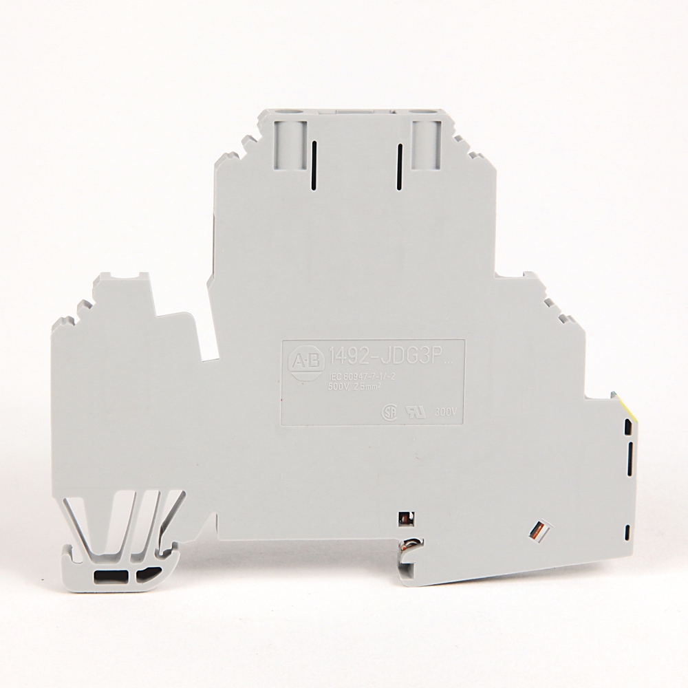 Product image for Allen Bradley 1492-JDG3PSS 2-Circuit Plug-In Grounding IEC Terminal Block with Surge Suppression