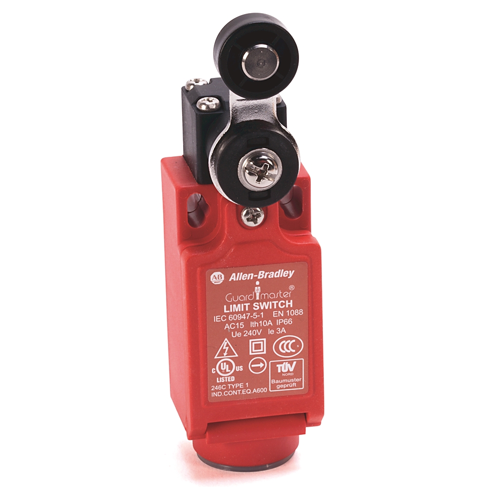 Product image for Allen-Bradley 440P-CSLB12E 22 mm Hinge Short Lever Safety Limit Switch