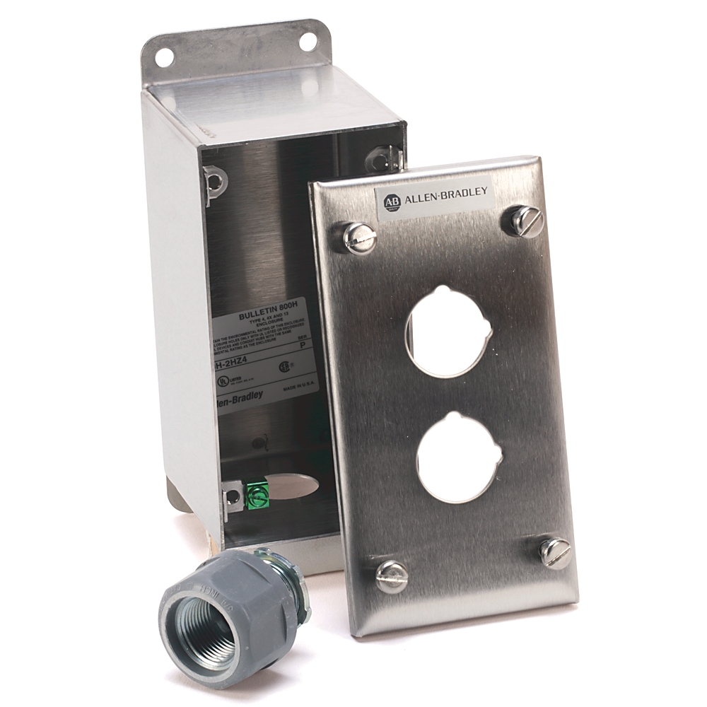 Product image for Allen Bradley 800H-2HZ4M2 800H 30 mm Push-Button Enclosure