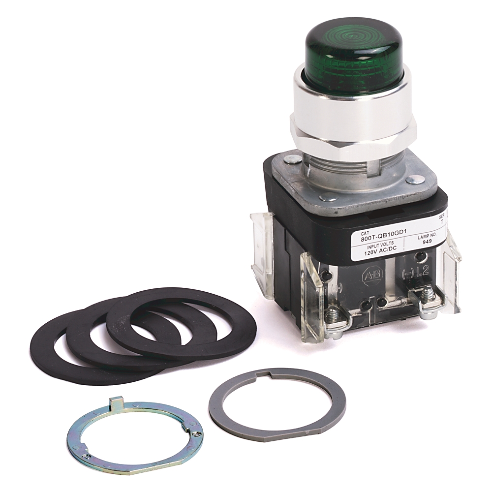 Product image for Allen-Bradley 800T-QB10GX 30 mm Momentary Push Button