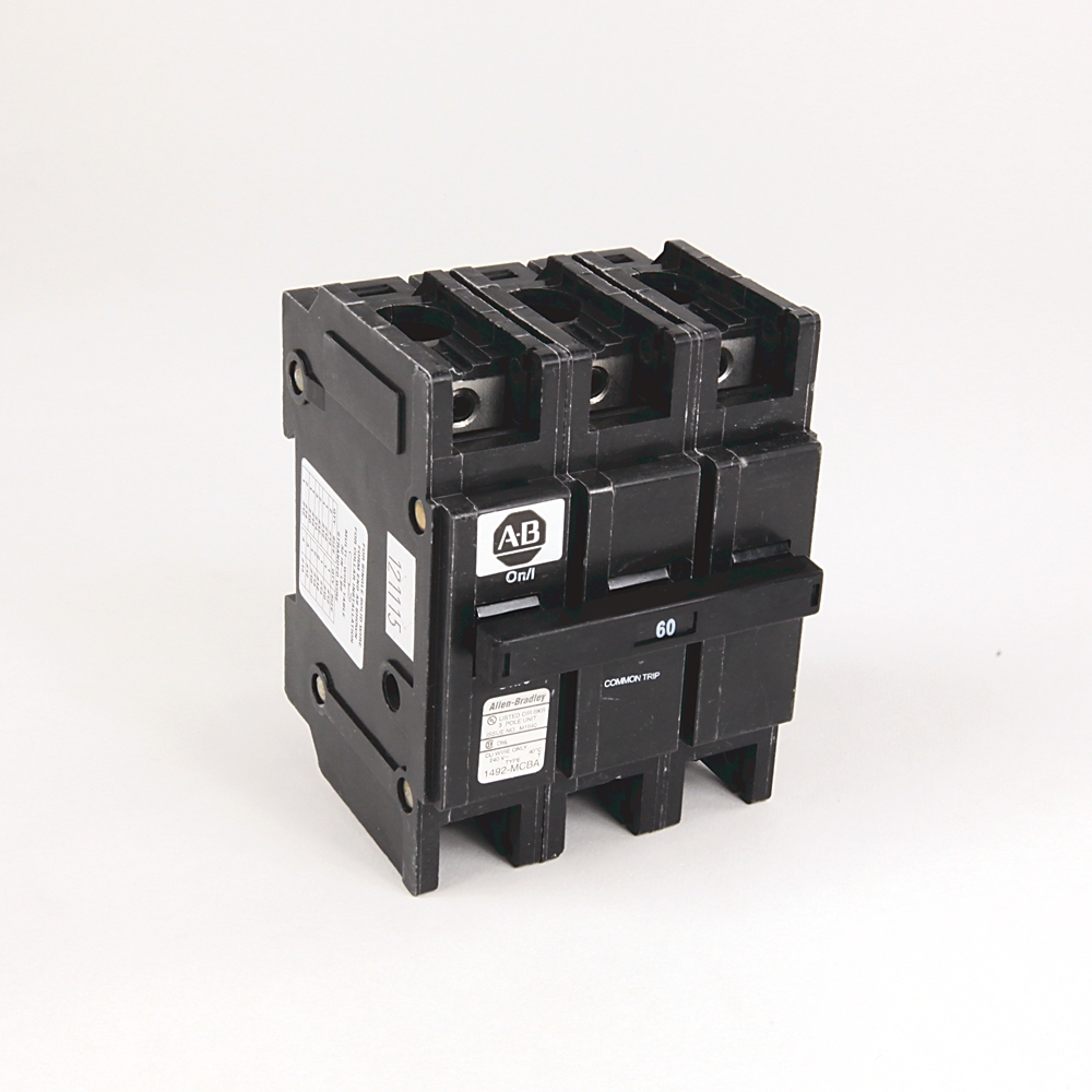 Product image for Allen-Bradley 1492-MCBA360 1 Inch 10 kaic 3-Pole 60 Amp Circuit Breaker