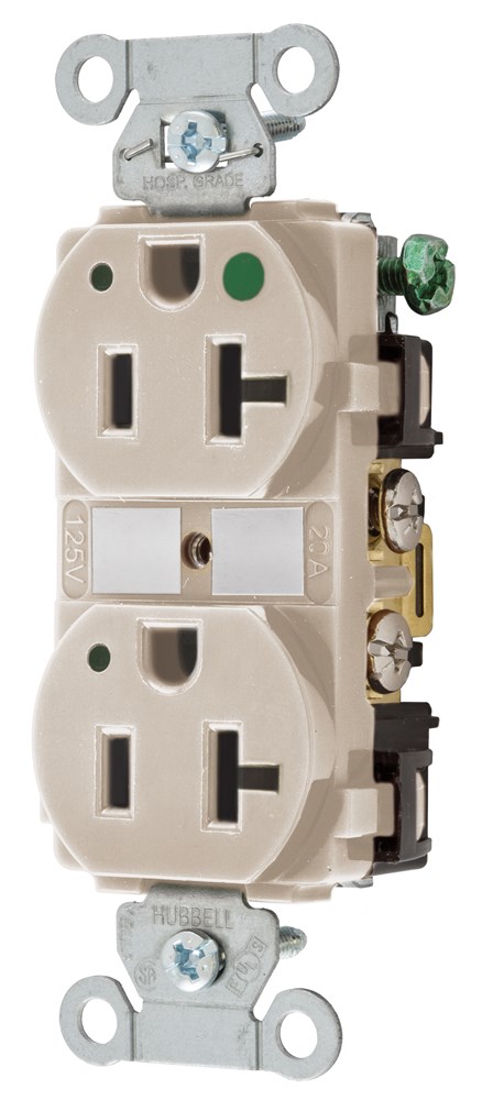 Product image for Hubbell 8300ALML Hubbell-PRO HG DPLX 20A/125V LED AL