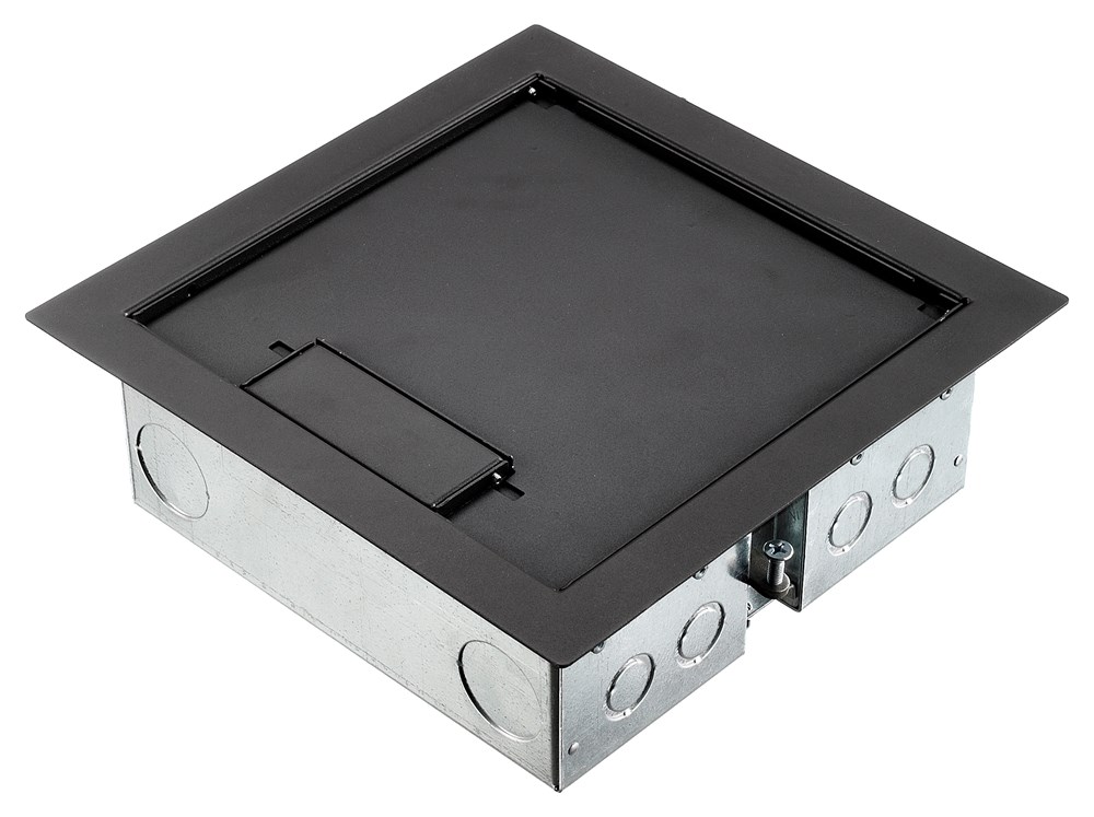 Product image for Hubbell AFB401BKACCESS FLOOR BOX & CVR, 4 GANG SHAL, BK