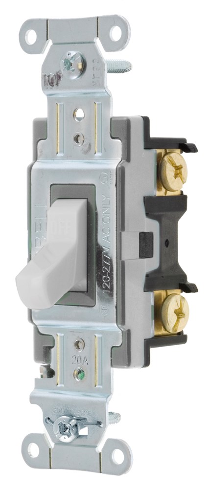 Product image for Hubbell Wiring Devices CS120OW 20 Amp 120/277 Volt Office White Specification Grade 1-Pole Toggle Switch