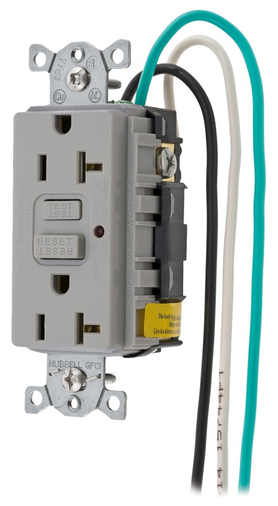 Product image for HCI GF20GYLAP2 GFR, 20A 125V, 6" LE