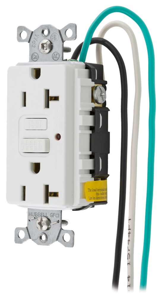 Product image for HCI GF20WLAP1 GFR, 20A 125V, 6" LEA