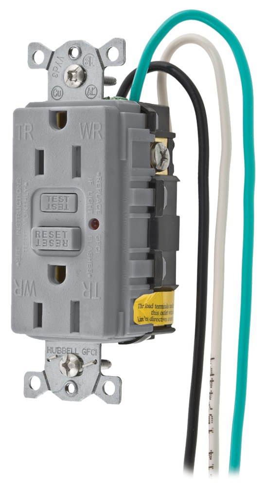 Product image for HCI GFTR15GYP1 GF, TP, 15A 125V, 6"