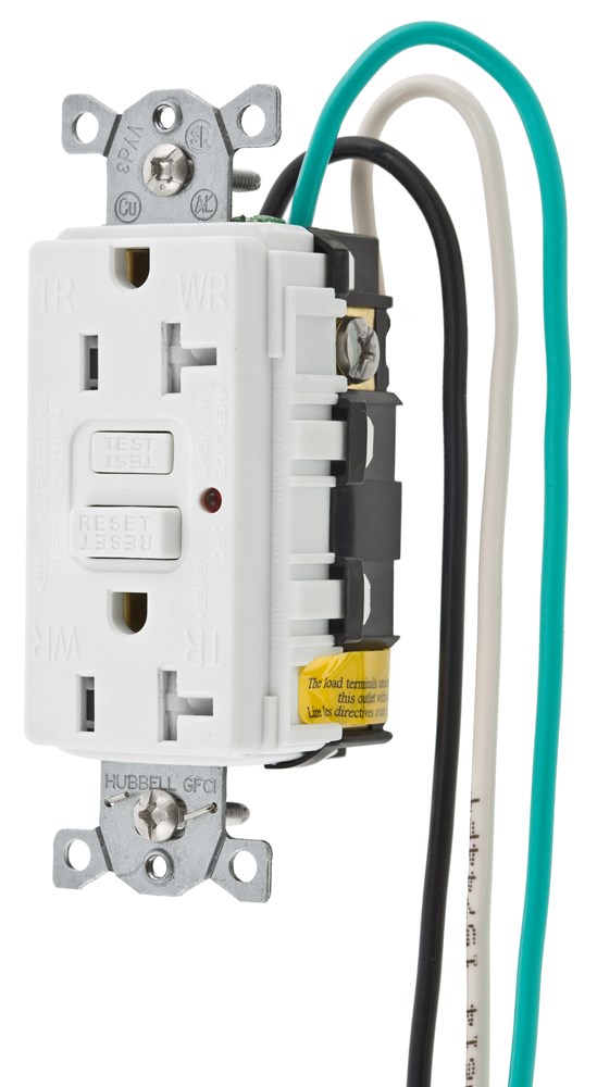 Product image for HCI GFTR20WP1 GF, TP, 20A 125V, 6"