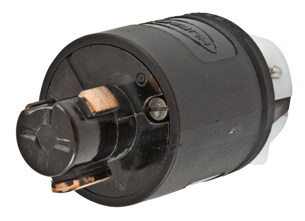 Product image for Hubbell HBL23005BH/LOCK Plug, 3P3W, 20A 125V/10A 250V