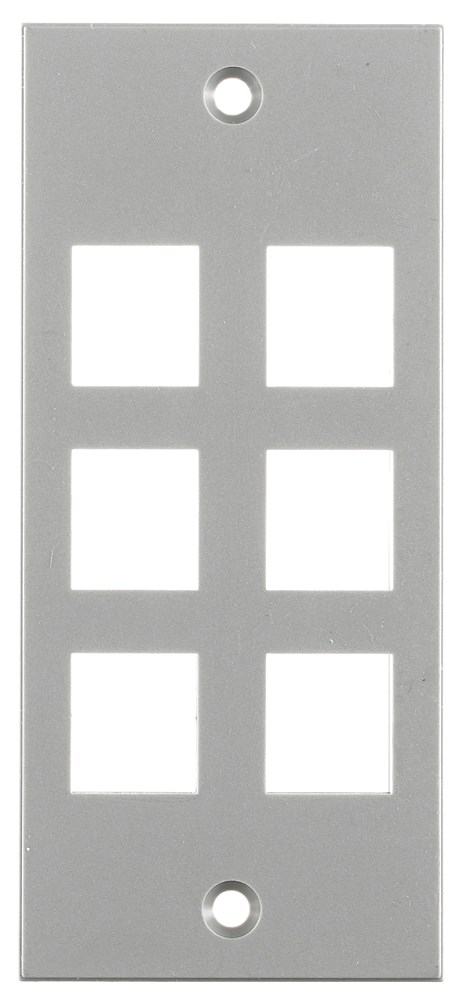 Product image for Hubbell HBL317SGY 6-Port 2 x 4.5 Inch Gray Screw Type Face Plate