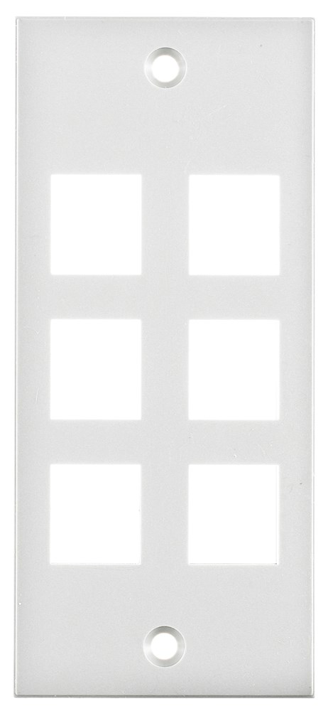 Product image for Hubbell HBL317SWA MOD FACE PLATE, 6-PORT, WH, SCREW