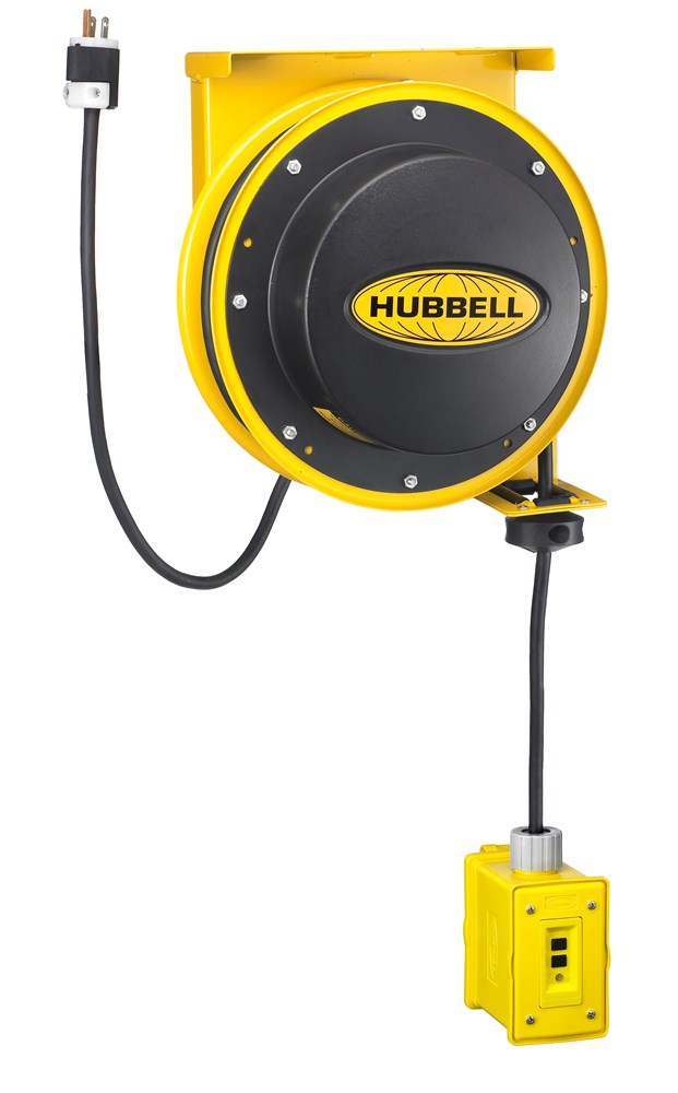 Product image for Hubbell HBL45123GF20CORD REEL w/GF MODULE, 45' 12/3, 20A
