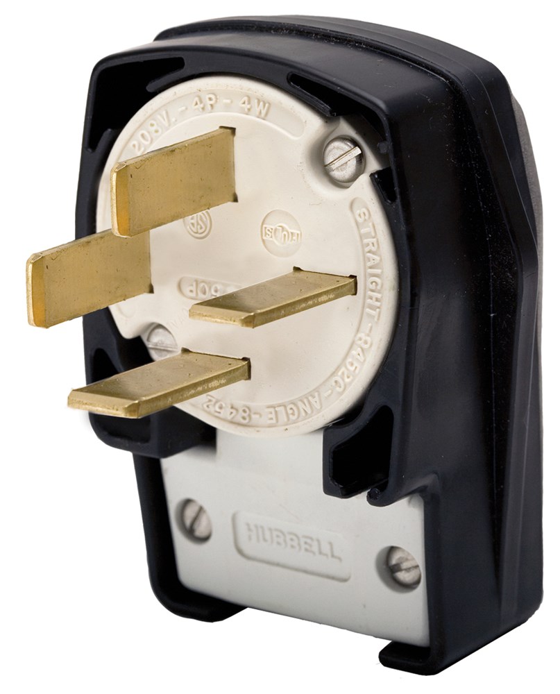 Product image for Hubbell HBL8352C Plug, 4P4W, 50A 120/208V, 18-50P, B/W