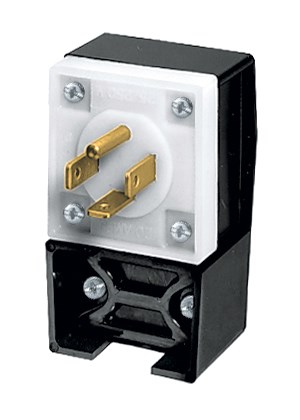 Product image for Hubbell HBL8411C 20 Amp 125/250 Volt 3-Pole 4-Wire NEMA 14-20P Black Nylon Straight Blade Plug