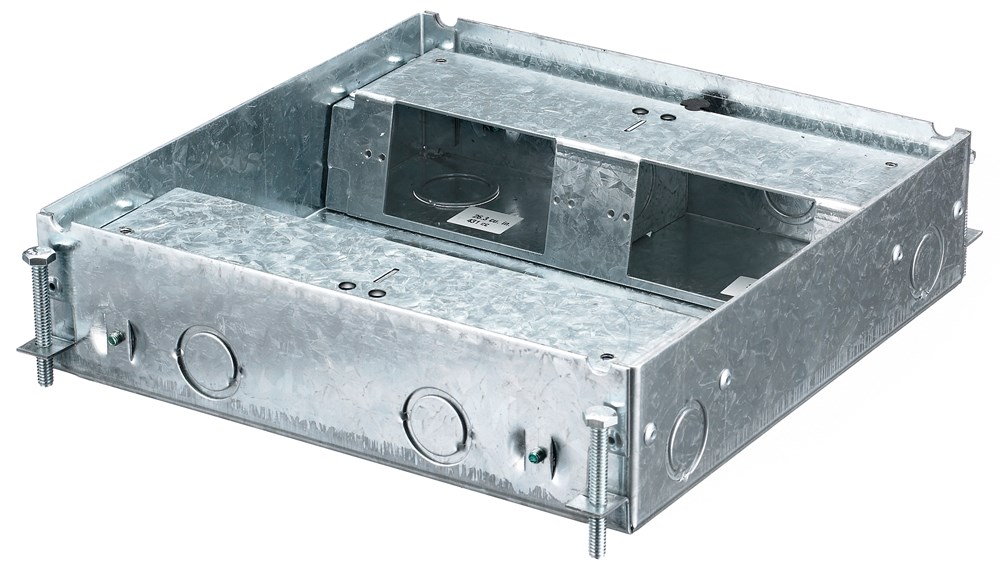 Product image for Hubbell HBLCFB401BASE 4-Gang 25.5 In? Stamped Steel Recessed Floor Box