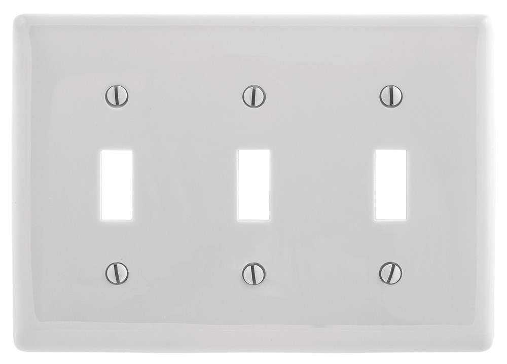 Product image for Hubbell NP3OW WALLPLATE, 3-G, 3) TOGG, OW