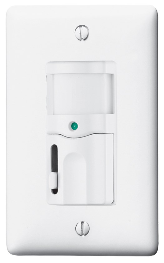 Product image for Hubbell RMS121W OCC SENSOR SW w/DIM, 500W 120V, WH
