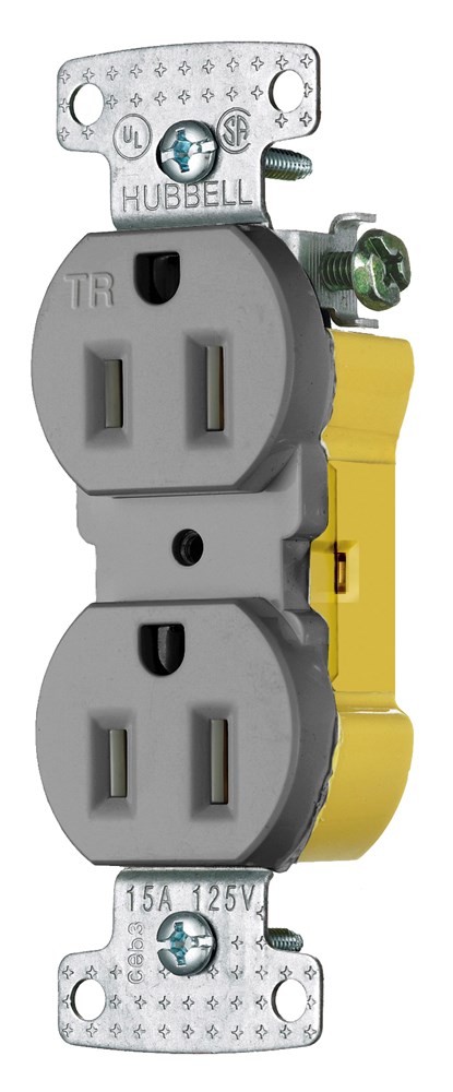 Product image for HWDK RR15EGYTR RCPT, DUP, TR, 15A 1