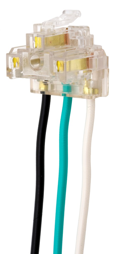 Product image for Hubbell Wiring Devices SNAP2R 6 Inch 12 AWG Stranded Lead Clear Polycarbonate Right Angle Pigtailed Terminal