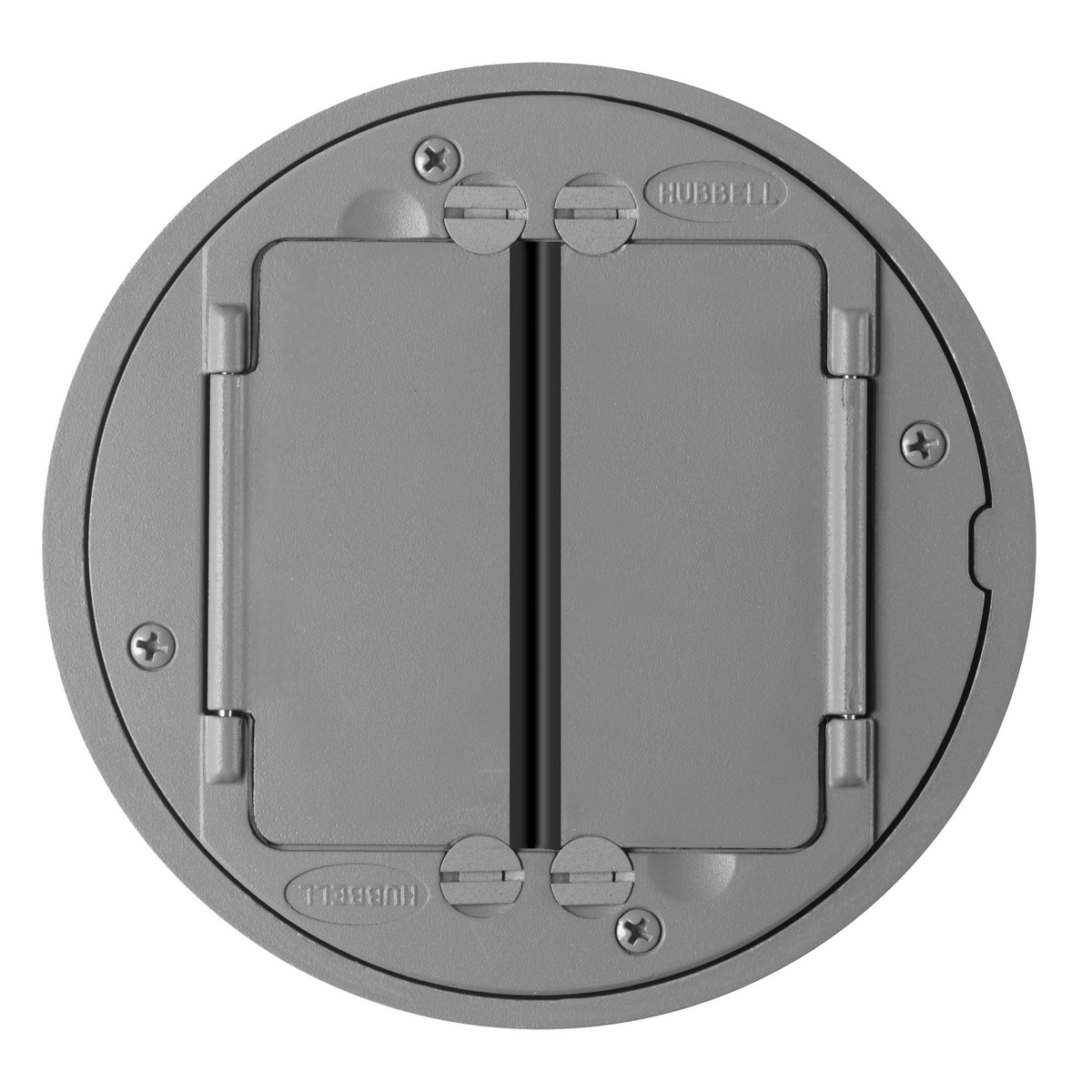 Hubbell Wiring Device Kellems, In-Floor Delivery Systems, SystemOneUniversal Cover for Tile Assembly, Gray Finish