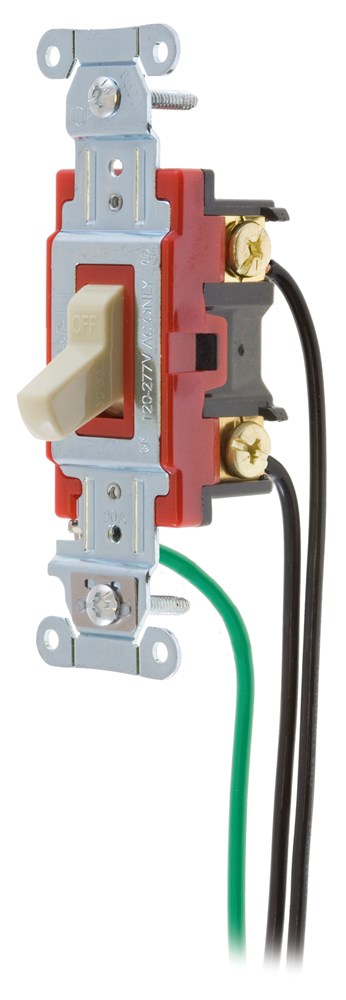 Switches and Lighting Controls, Hubbell- PRO Series, Toggle Switches, General Purpose AC, Double Pole, 20A120/277V AC, Back and Side Wired, Pre-Wired with 8
