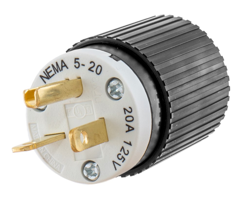 Product image for Hubbell 520SP 20 Amp 125 Volt NEMA 5-20P Nylon Straight Blade Plug