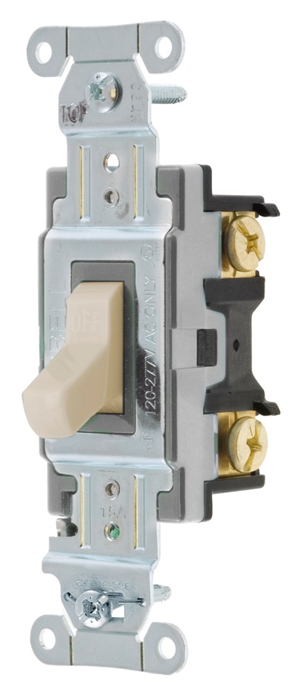Product image for Hubbell CS115-LA 15A 120/277V SP Toggle Switch. Spec Grade Commercial Series - Light Almond