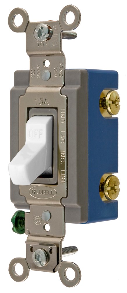 Product image for Hubbell CS1201WU SWITCH, COM, SP, 15A 120/277V, WH, USA