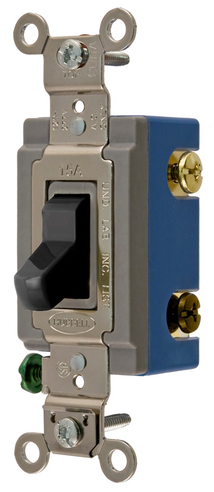 Product image for Hubbell CS1203BKU SWITCH, COM, 3W, 15A 120/277V, BK, USA