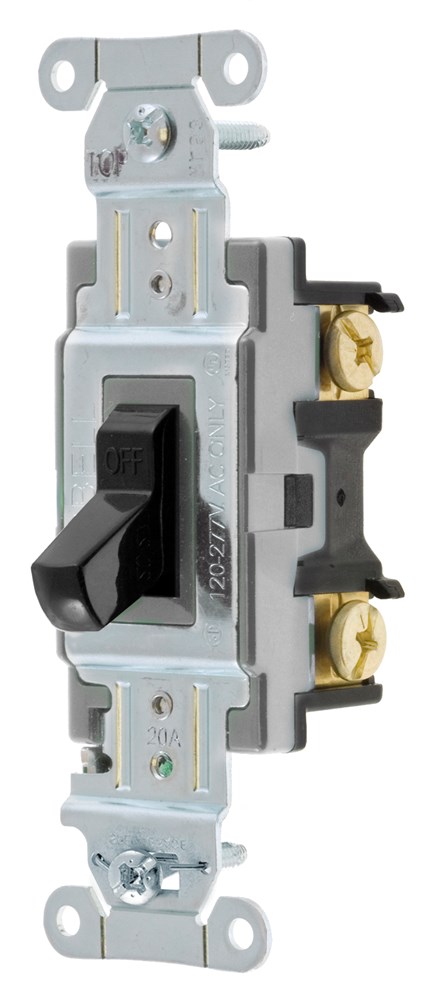 Product image for Hubbell CS120-BK 20A 120/277V SP Toggle Switch. Spec Grade Commercial Series - Black