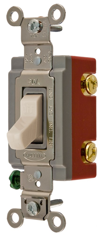 Product image for Hubbell CS1221LAU SWITCH, COM, SP, 20A 120/277V, LA, USA
