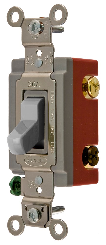 Product image for Hubbell CS1223GYU SWITCH, COM, 3W, 20A 120/277V, GY, USA