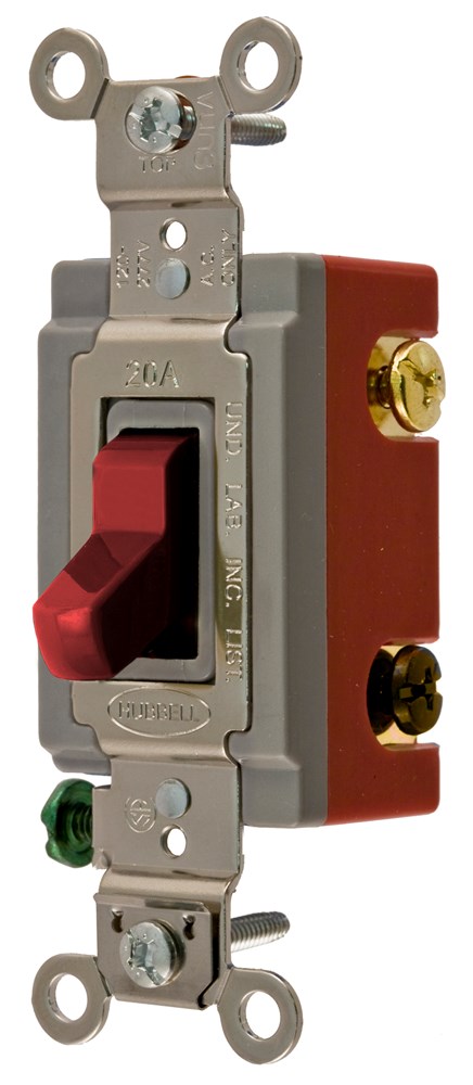 Product image for Hubbell CS1224RU SWITCH, COM, 4W, 20A 120/277V, RD, USA