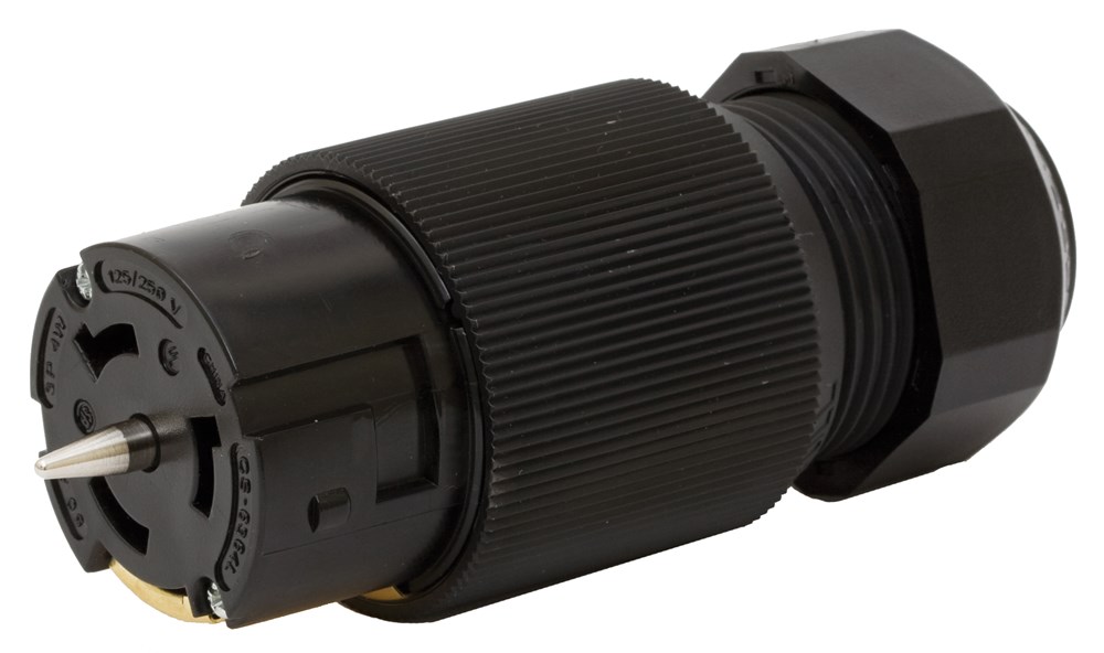 Product image for Hubbell CS6364L 50 Amp 125/250 Volt 3-Pole 4-Wire Black Locking FeMale Connector Body