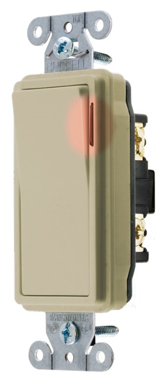 Product image for Hubbell DS120PLI SWITCH, DECO SER, SP, 20A 120/277V, PLI